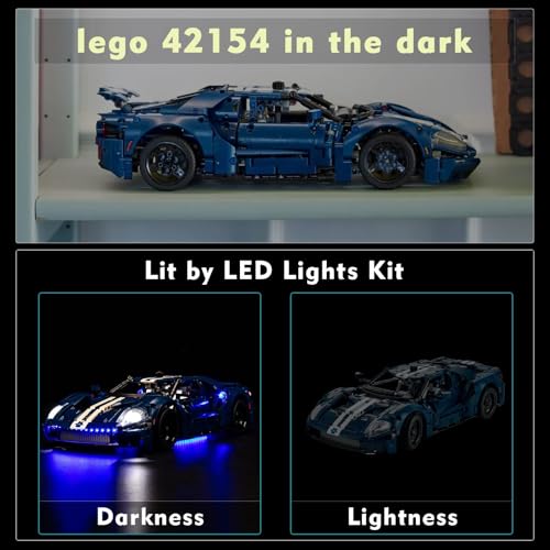 VONADO LED Lights Set Compatible with Lego 2022 Ford GT 42154, Remote Control Technic Ford GT Light Kit Compatible with Lego Car for Adults 42154 (NO Model) - style: RC Version Light Kit
