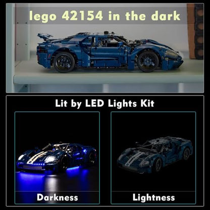 VONADO LED Lights Set Compatible with Lego 2022 Ford GT 42154, Remote Control Technic Ford GT Light Kit Compatible with Lego Car for Adults 42154 (NO Model) - style: RC Version Light Kit