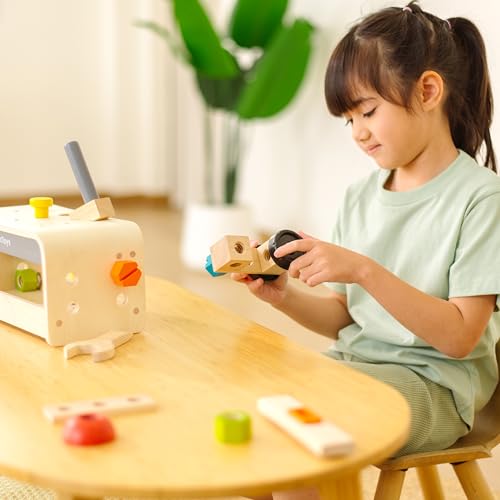 PlanToys® Wooden Little Tool Bench Montessori Construction Kids STEM Toy - color: Little Tool Bench