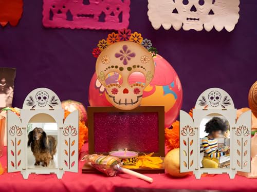 3pcs Dia De Los Muertos Altar Ofrenda Kit, Wooden Day of The Dead Altar - size: Set of 3 Sugar Skull Altar