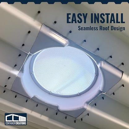 SkyDOME Extra-Large Skylight for Shipping Containers - Solar Lighting for Conex Container - Premium 12-inch Polycarbonate Dome Skylight - Natural Solar Light, Container Accessory, Easy to Install - size: Dome Skylight