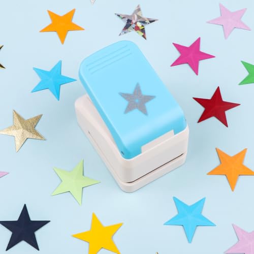 Star Punch | 1.4 inch Star Hole Punch | Portable Lever Action Craft Punches | Paper Puncher for Crafting Scrapbooking and Crafts Projects | Handmade Crafters' Tools for Paper & Cardstock - color: 1 Star