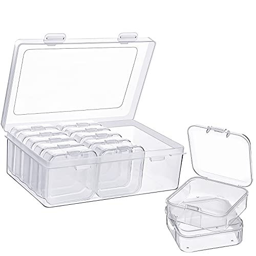 13 Pack Small Plastic Bead Organizers with Clear Case, 2.1 x 2.1 x 0.8 Inch - size: 2.1 x 2.1 x 0.8 Inch