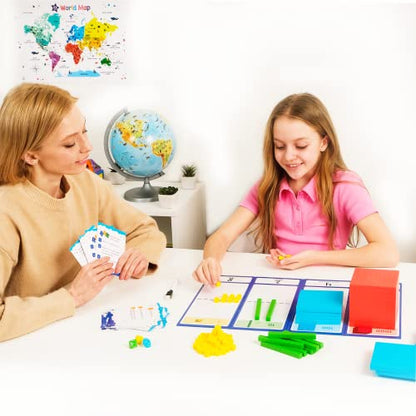 Simply magic 140+1 PCS Colorful Base Ten Blocks & Activities - Math Cubes