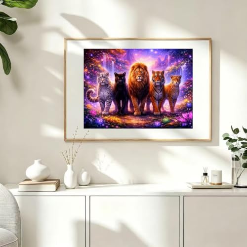 Lion 5D Diamond Art Painting Kits for Adults,Beginner Painting 16 x 12 inch - color: SH172