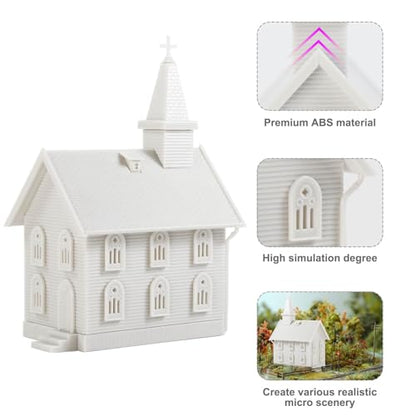 N Scale Model Blank Church Kit Unassembled House for Model Train Layout Diorama JZN5875JJ (Church-1PC) - style: Church-1PC