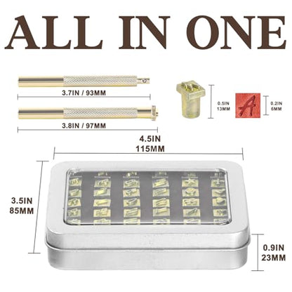 BESTNULE 37pcs 1/4“/6mm Leather Stamping Tool, Stamping Tool Set, 26PCS Capital Letter+ 10pcs Symbols+ 1 Handle for Leather Craft - color: 6mm(37pcs)-2