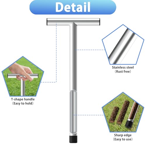 ForoGore 2 Pack 17 Inch Stainless Steel Soil Sampler Probe - size: 2 Pack 17 INCH