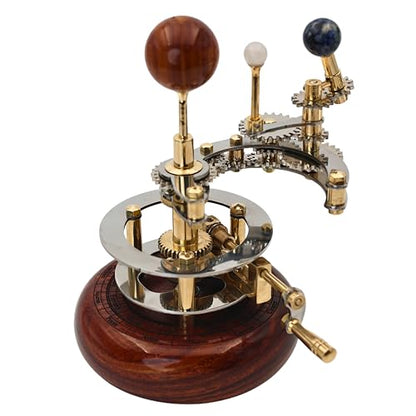 Solar System Model | Educational & Decorative Astronomy Orrery | Premium Brass Mechanical Planetarium (8" Earth & Moon)