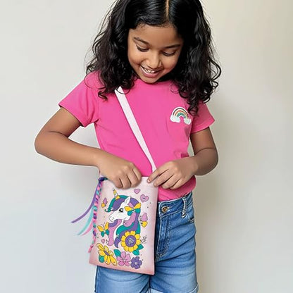 Imagimake DIY Unicorn Fabric Art Kit | Color Your Own Bag & Pouch, Ages 5+ - style: Fabric Art Kit