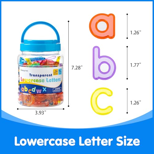 78 Pcs Translucent Lowercase Letters - Light Table Toys - style: Lowercase Letters