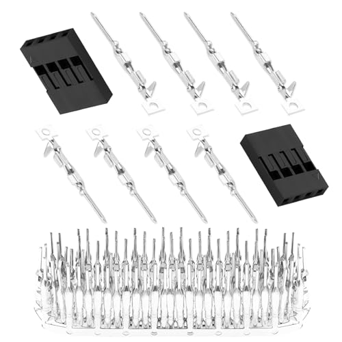 50 Sets / 250 Pieces for Dupont 2.54mm 4Pin Black Male Connector - size: 4-Pin Male, style: Black-Single Row