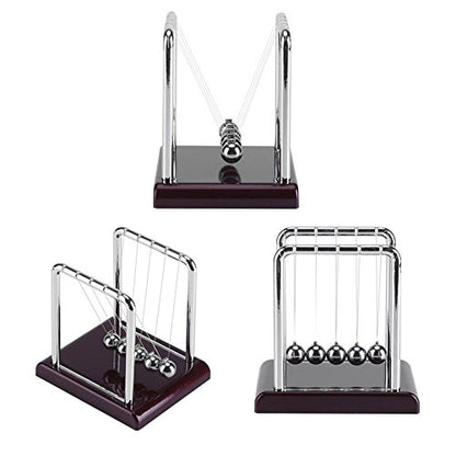 DEWIN Newtons Cradle Pendulum Steel Balance Swinging Magnetic Ball Perpetual Motion Desk Toy Physics Science Desk Fun Toy Swinging Kinetic Balls for Office Decor Gift 3.35 x 2.76 x 3.54 Inches
