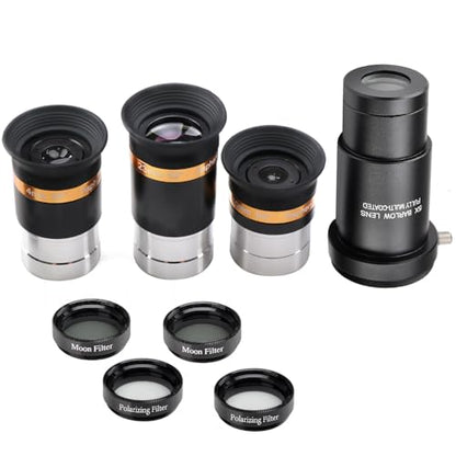 62° Aspheric Eyepiece Set, 1.25-Inch, 5X Barlow & Filters