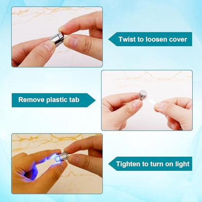 20pcs Mini Led Lights for Craft, Tiny Small Light with 30pcs Batteries - color: Blue
