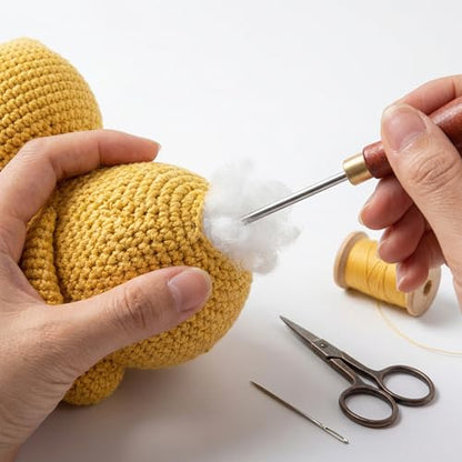 Famjoyart 3 Piece Stuffing Tool for Crafts Stuffed Animals Sewing Kit DIY Doll Making Supplies Versatile Handcrafts Crochet Fabric Stuffing Fork Cotton Filler Tools for Sewing Crafting Projects