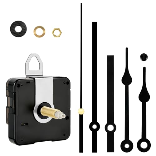 Clock Mechanism Replacement Kit, Quartz Clock Movement Replacement with 2 Pairs Clock Hands, Battery Clock Replacement Mechanism Include Clock Hands DIY Repair Parts(Total Shaft Length 26mm) - size: Shaft Length 11/32 inch