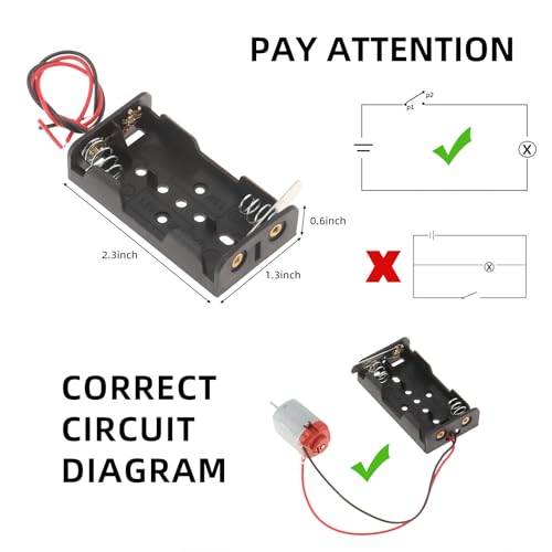 6 Sets DC Motors Kit Mini Electric Hobby Motor 3V-12V 25000RPM with 60PCS Plastic Gears, TT Motor, 2AA Battery Holder, Boat Rocker Switch, Shaft Propeller, Plastic Wheels for DIY Science Projects