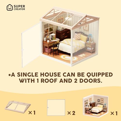 Super Creator-Mini Blocks Model Building Set for Adults, Miniature Plastic House Kit Super Store-Building Blocks Toys, DIY Crafts/Hobbies for Adults (Sweet Dream Bedroom) - style: Modern/Minimalist