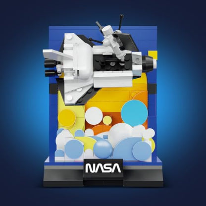CaDA C56041W Space Shuttle Building Block Model, Space Exploration Series with Nassa Logo Display Base, White Spacecraft Creative Assembly Toy, Science and Education Collectible Ornaments 250 Pieces - color: C56041w