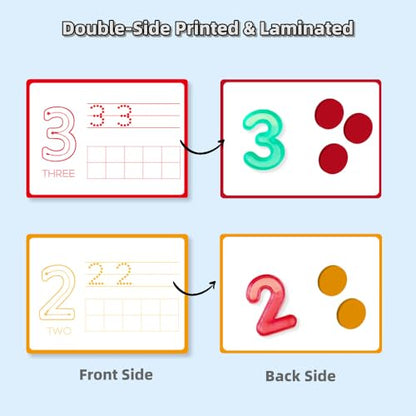 Math Task Boxes Set of 5 Math Manipulatives Themes 230+ Pieces of Number Rods, Base Ten Blocks, Ten Frame Disc Counters, Place Value Blocks, 0-9 Numbers, 3D Shapes, Activity Cards (Numbers) - color: Numbers