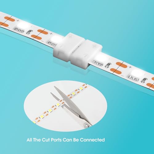 WENHSIN 10Packs 2-Pin RGB LED Light Strip Connectors 8mm Unwired Gapless Solderless Adapter Terminal Extension - size: 8MM-2PIN