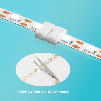 WENHSIN 10Packs 2-Pin RGB LED Light Strip Connectors 8mm Unwired Gapless Solderless Adapter Terminal Extension - size: 8MM-2PIN