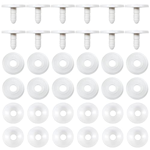 TOAOB 20 Set 40mm Doll Joints for Amigurumis Crochet White Movable Plastic Animals Joints for Crochet Stuffed Animals Crafts Puppets Limbs and Arms Leg Neck Joints Doll Making - size: 40mm
