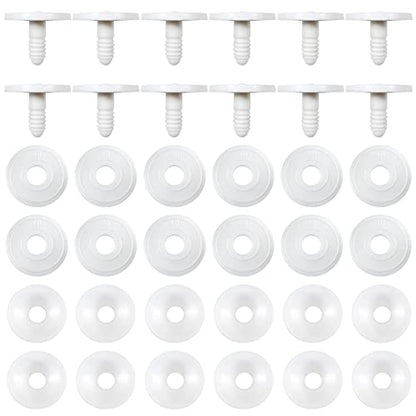 TOAOB 20 Set 40mm Doll Joints for Amigurumis Crochet White Movable Plastic Animals Joints for Crochet Stuffed Animals Crafts Puppets Limbs and Arms Leg Neck Joints Doll Making - size: 40mm