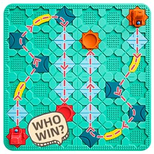 burgkidz STEM Road Build Puzzle: Teal Board, 200+ Chal. w/ 2 Cars - color: Green
