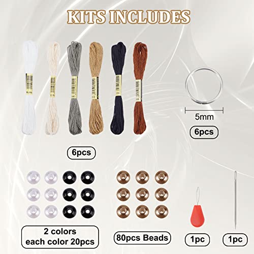 INFUNLY 6 Set Mini Dream Catchers Kit for Keychain DIY Dream Catcher Making Kit Colorful Handmade Small Dream Catcher for Bag Pendant Car Interior Backpack Charm - style: 6pcs Brown