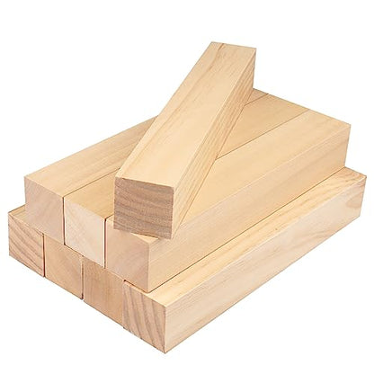 8 Pack Basswood Carving Blocks, 12x2x2 Inches Basswood Blocks for Beginner to Advanced Carvers, Ideal for DIY Projects and Gifts, Soft and Smooth, Easy Whittling and Carving,by GNIEMCKIN. - size: 8 Pack 12x2x2 Inches