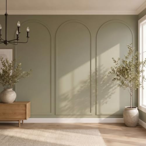 Nuanchu 94 x 29 Inches 3 Set Arch Mdf Board and Batten Wall Panel Kit - size: 79 x 29 Inches