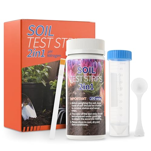 AAwipes Soil pH & Nitrogen Test Kits 2 in 1 Soil Testing Kits with Test Tube 100 Pcs Test Soil for Garden Lawn Grass Flower Vegetable Compost Nutrients Plants (J02-100)