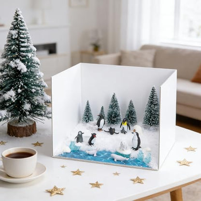 30 Pcs Arctic Animals Habitat Diorama Project Set for School DIY Crafts - color: Arctic Style-30pcs