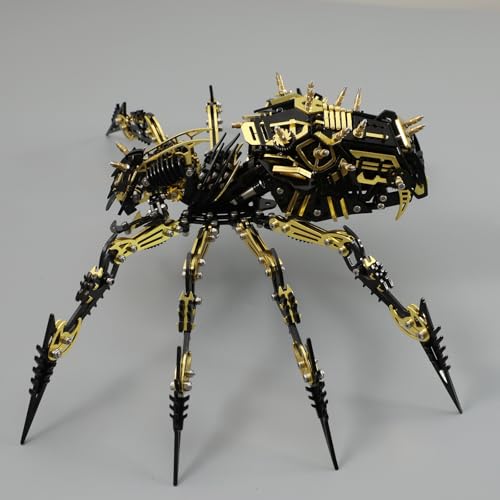 3D Metal Assembly Model Set Mechanical Spider Model Kit for Adults, 800pcs Brain Teaser STEM Kit for Kids, DIY Hobbies for Men Women - Creative DIY Gift for Adults & Teens (Black Gold)