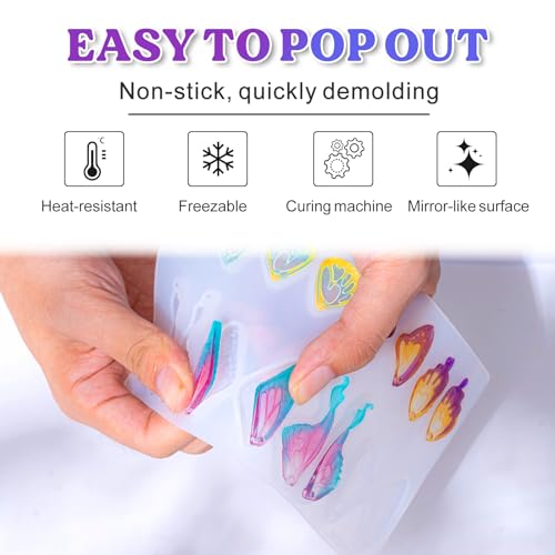 LET'S RESIN Resin Earring Molds, 2 Pcs Resin Molds Silicone with Butterfly Moth Wings Shapes, Silicone Molds for Resin Jewelry, DIY Art Craft - color: Butterfly Earring Molds