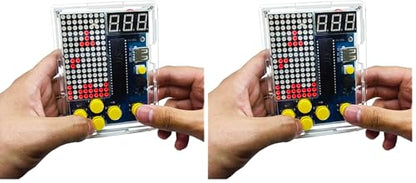 Gikfun Soldering Practice Kit with 4 Retro Games - DIY Electronics Project for STEM Learning, School, Home w/ Acrylic Case EK1987 (Pack of 2) - size: Medium (Pack of 2)