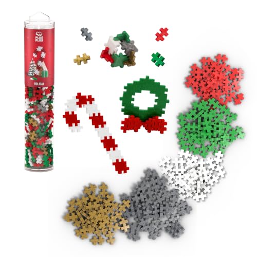 PLUS PLUS 240 Piece Holiday Mix - Mini Waffle Blocks, Classroom Must Haves - style: Holiday Mix Play Tube