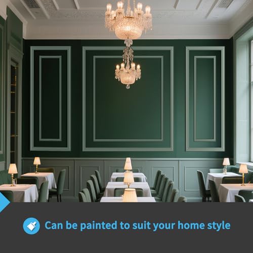 Art3d Premade Bilinear Frame Molding Set, Wainscoting Panels, 3 Whole Frame - color: Whole Bilinear Frame White