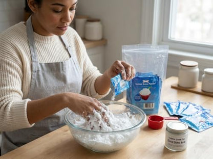 20-Pack Instant Snow Powder for Kids - Makes 40 Cups of Fluffy Fake Snow - Just Add Water! Perfect for Cloud Slime, Sensory Play, and Holiday Decorations - USA Lab-Tested & Non-Toxic
