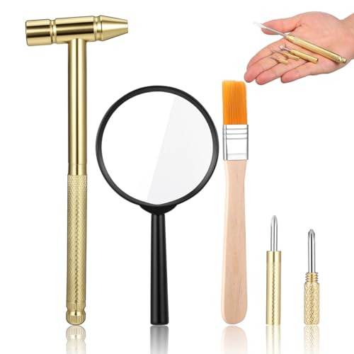 Garneck Archaeological Excavation Toy Set 7 pcs Kids Fossil Dig Kit Tools Metal Dinosaur Digging Tools Paleontologist Tool Kit for Pretend Play