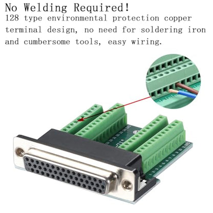DB44 Female RS232 D-SUB Serial to 44-pin Solderless Connector - style: Female