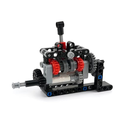 MOC 4-Speed Manual Transmission Gearbox Model Kit, DIY Functional Building Blocks, Compatible with Technical M Motor 8883/103739, Adult Engineering
