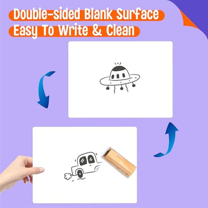 8 Packs Small Whiteboards, Double Sided Dry Erase Blank Board, Writable and Erasable White Board for Office, Home, Classroom, Math, Drawing (Each Measures 12” x 9”) - color: Whiteboards