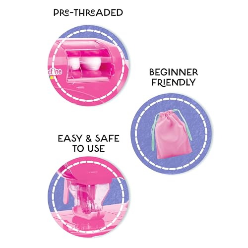 Anker Play 500659/DOM Starter Sewing Machine for Kids with Ruler and Needle, 6 Pieces, Pink