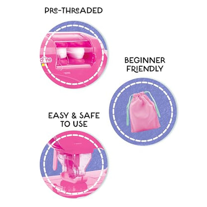 Anker Play 500659/DOM Starter Sewing Machine for Kids with Ruler and Needle, 6 Pieces, Pink