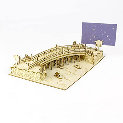 Nihonbashi Wooden Architecture 3D Puzzle - Fun DIY Wood Craft Kits - style: Nihonbashi