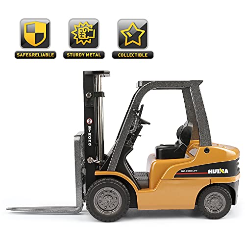 duturpo 1/50 Scale Diecast Forklift Truck Toys, High Detail Metal Construction Vehicles Model Toy for Kids (Forklift) - style: Forklift