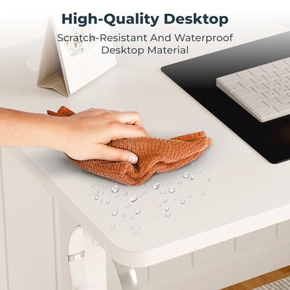 55''x 24'' Standing Desk Electric Adjustable for Home Office - color: White, size: 5524